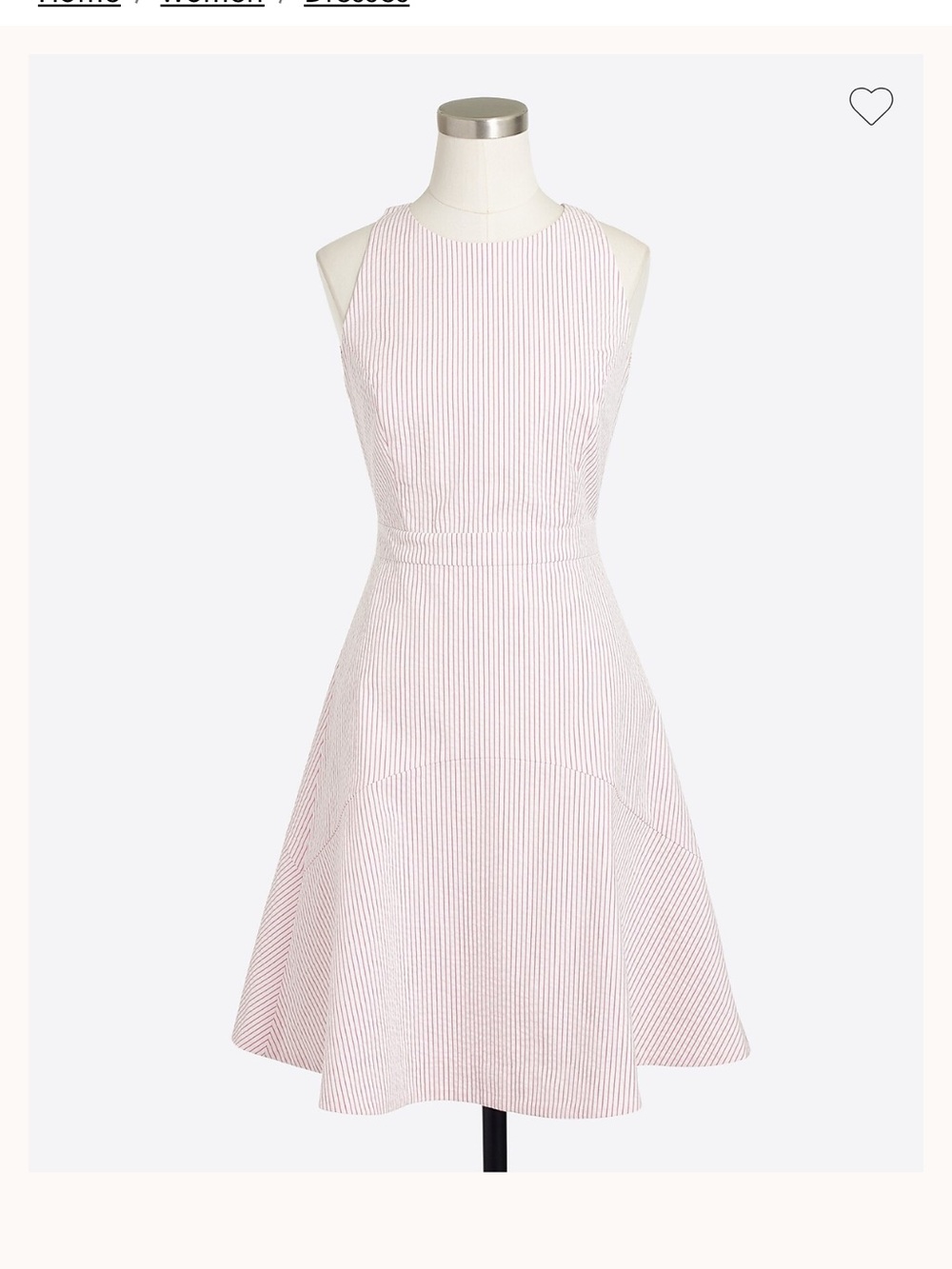 J. Crew Factory Pink & White Striped Sleeveless Midi Dress